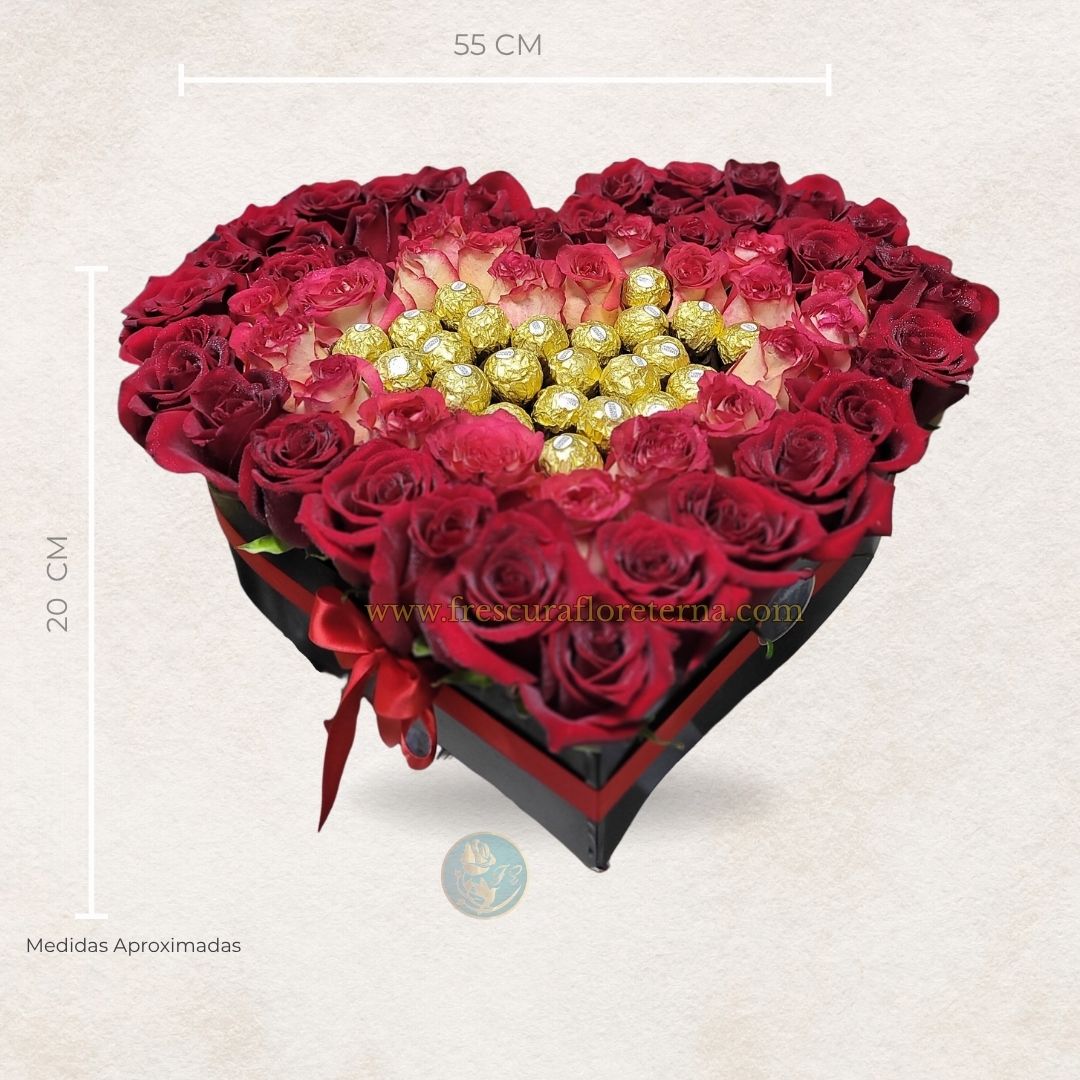 Corazón Rubí – Rosas & Chocolates