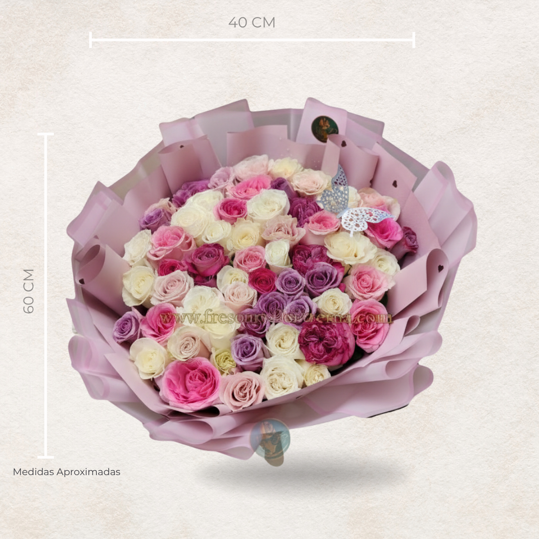 Buchón Luxury Majestuoso 50 rosas