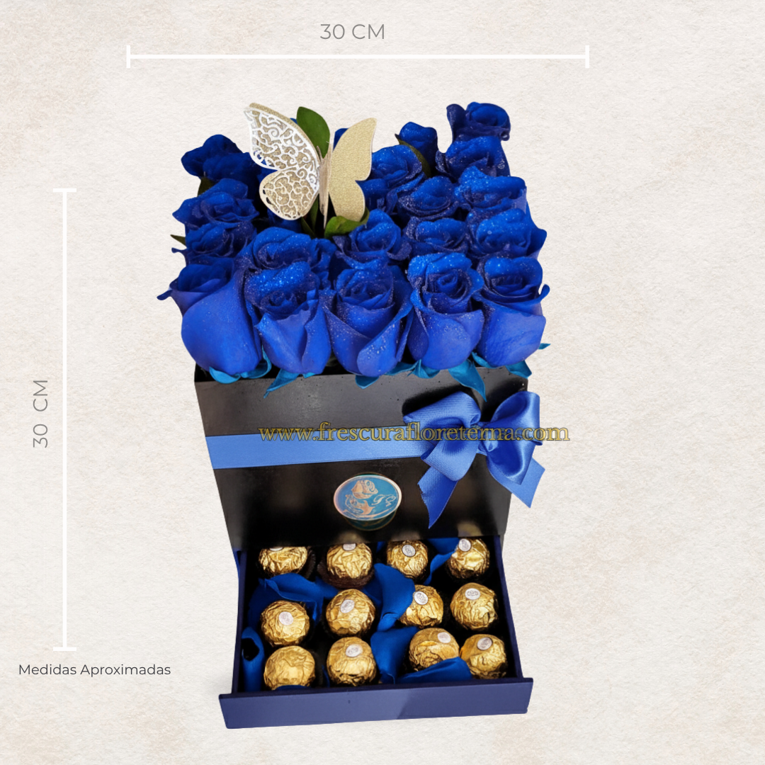Caja Elegante de Rosas y Chocolates