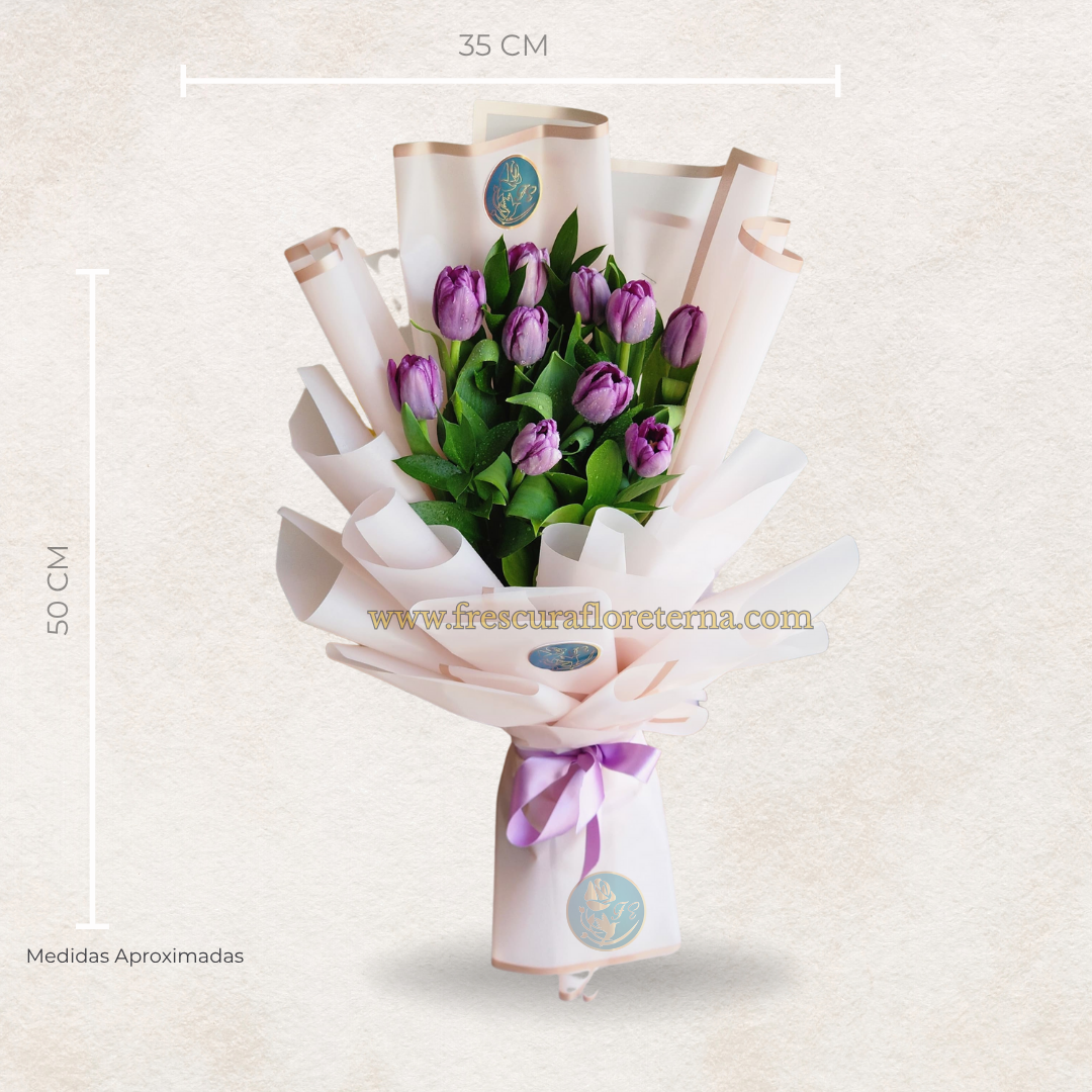 Ramo Elegante de Tulipanes – 10 Flores Premium