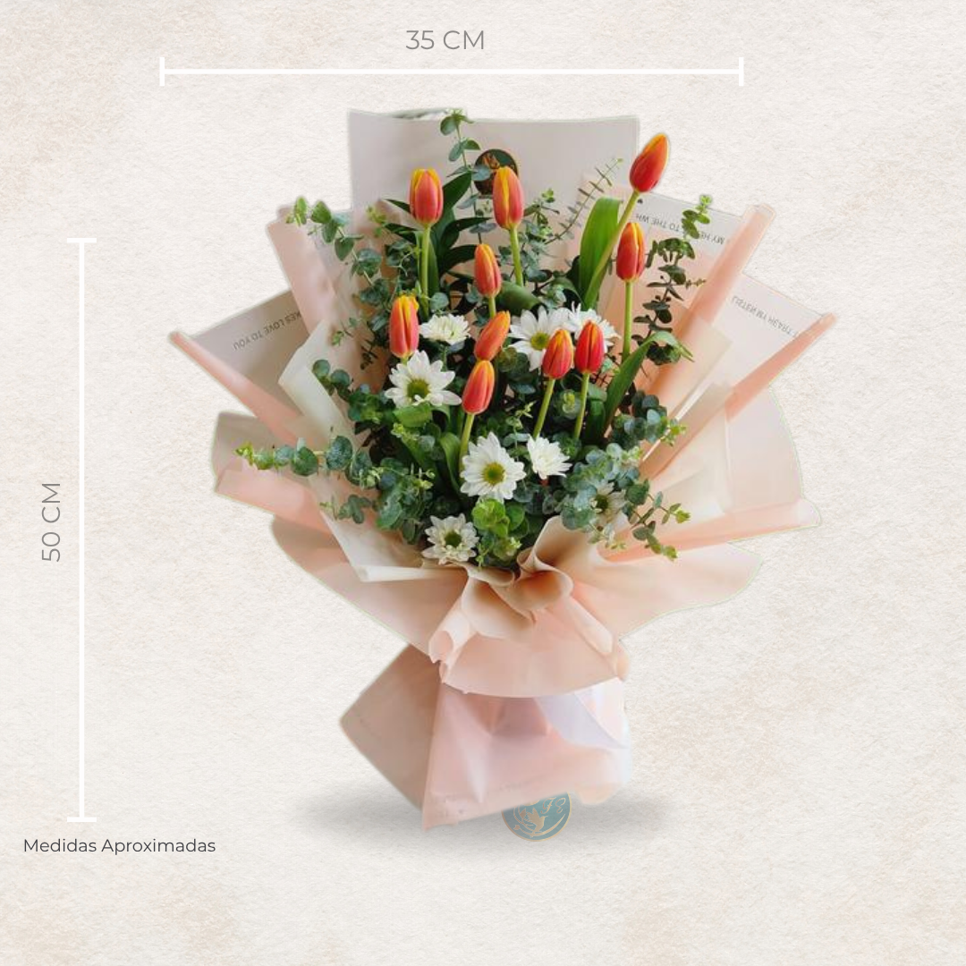 Ramo Elegante de Tulipanes – 10 Flores Premium