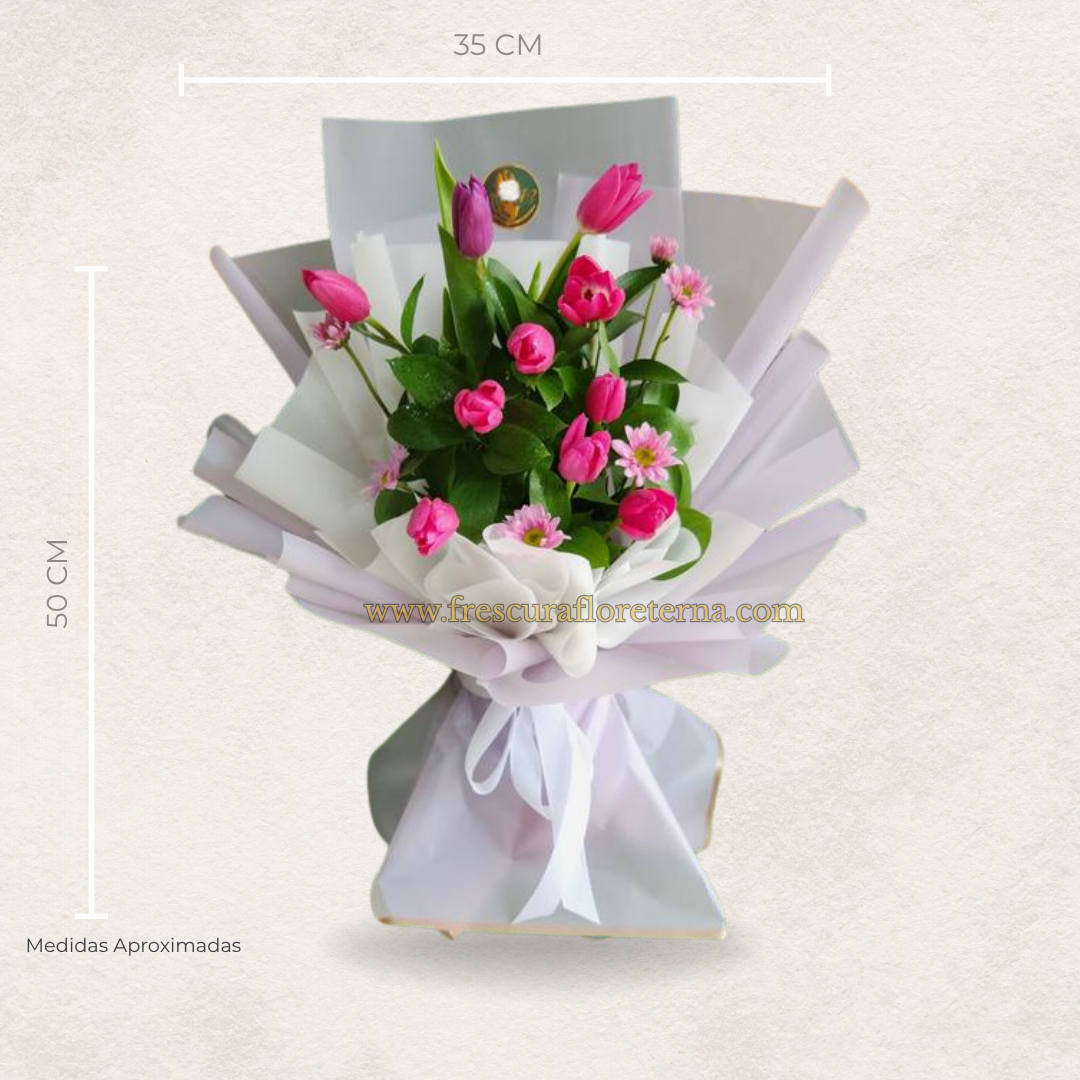Ramo Elegante de Tulipanes – 10 Flores Premium
