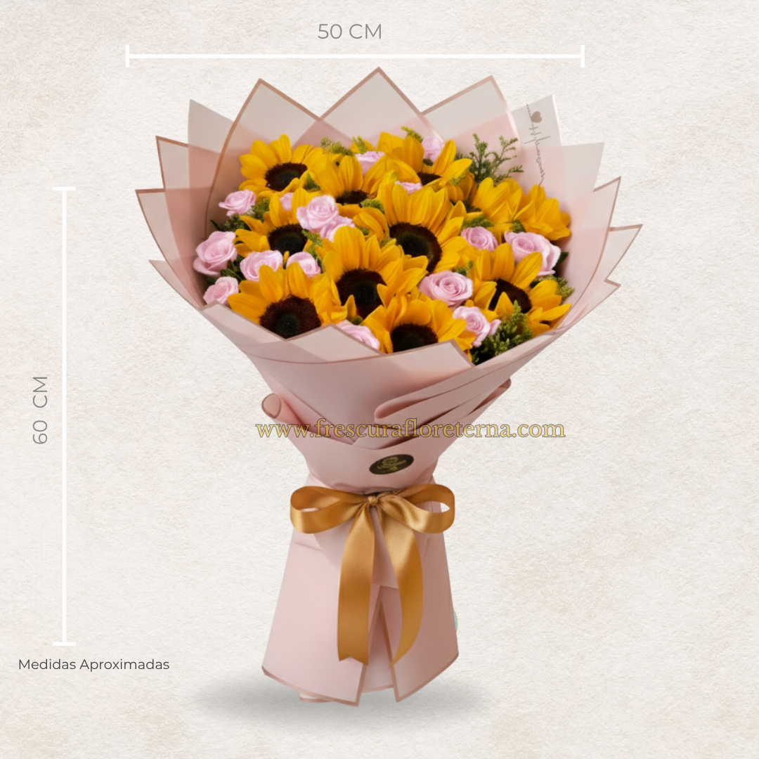 Aura Floral – Rosas & Girasoles (Mediano)