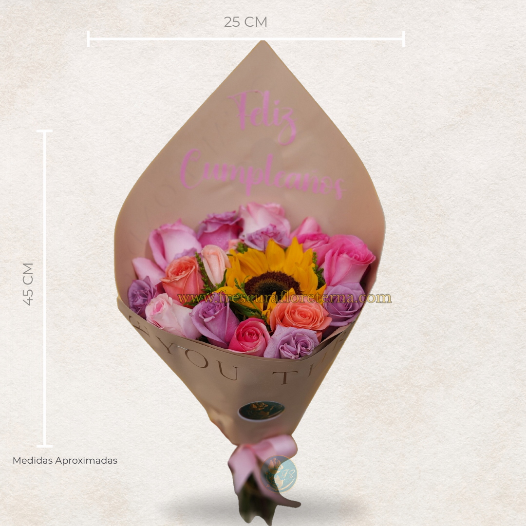 Brillo del Sol – Cono Floral Elegante
