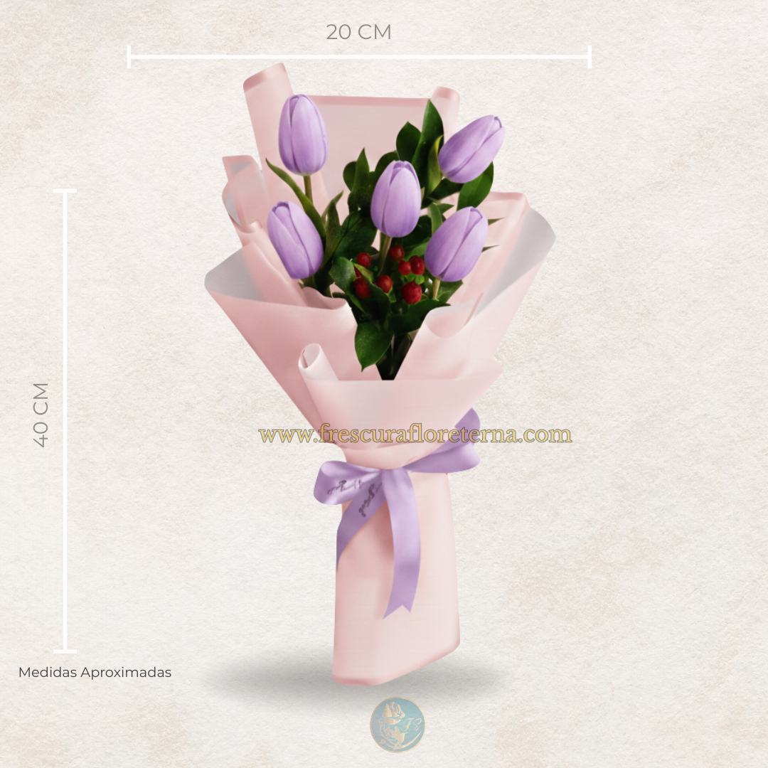 Exclusive Bouquet of 5 Tulips with Elegant Wrapping