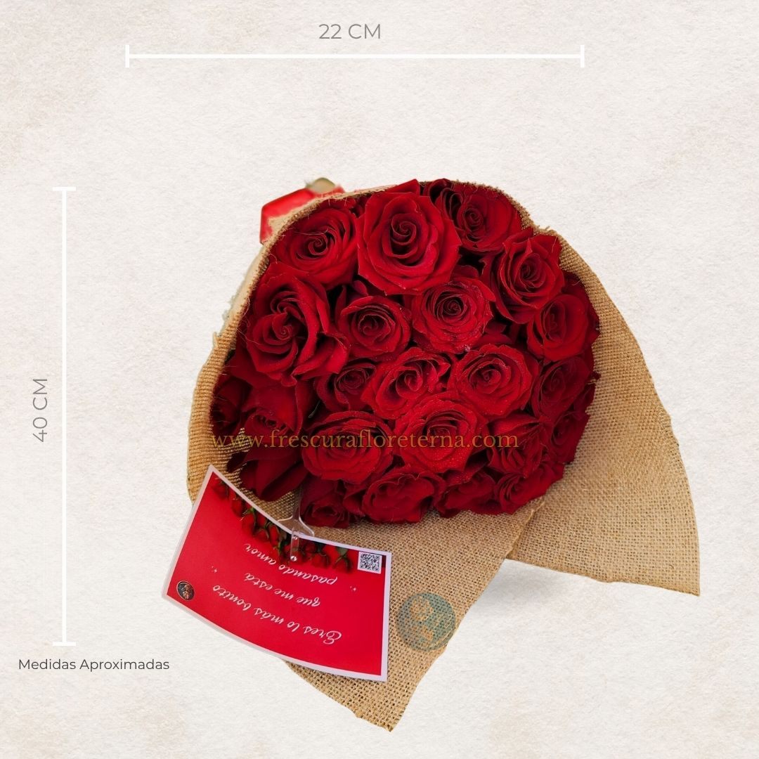 Pasión Natural – Ramillete de 20 Rosas