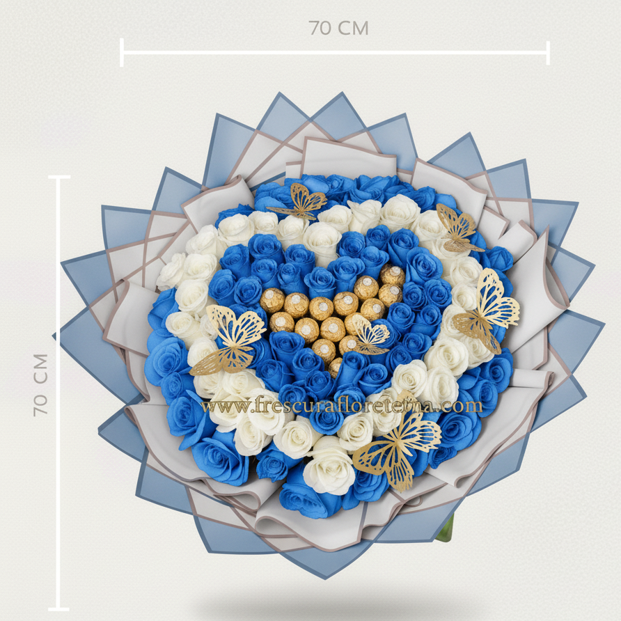 Pasión Eterna – Buchón de Rosas con Chocolates