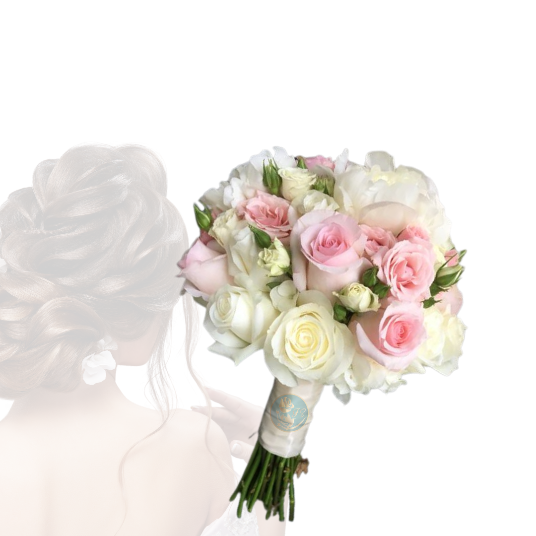 ramo de novia de rosas y mini rosas