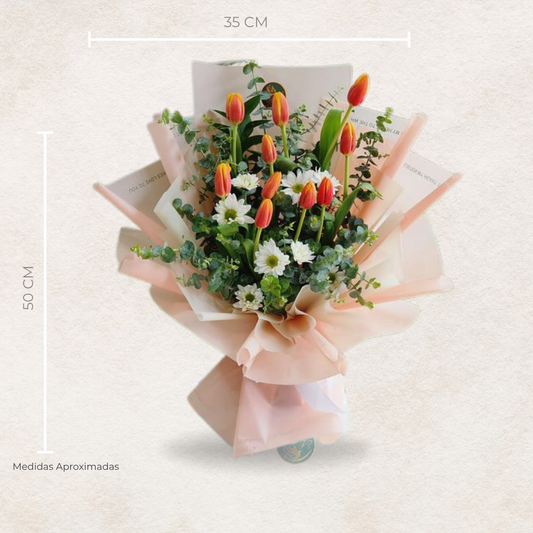 Ramo Elegante de Tulipanes – 10 Flores Premium