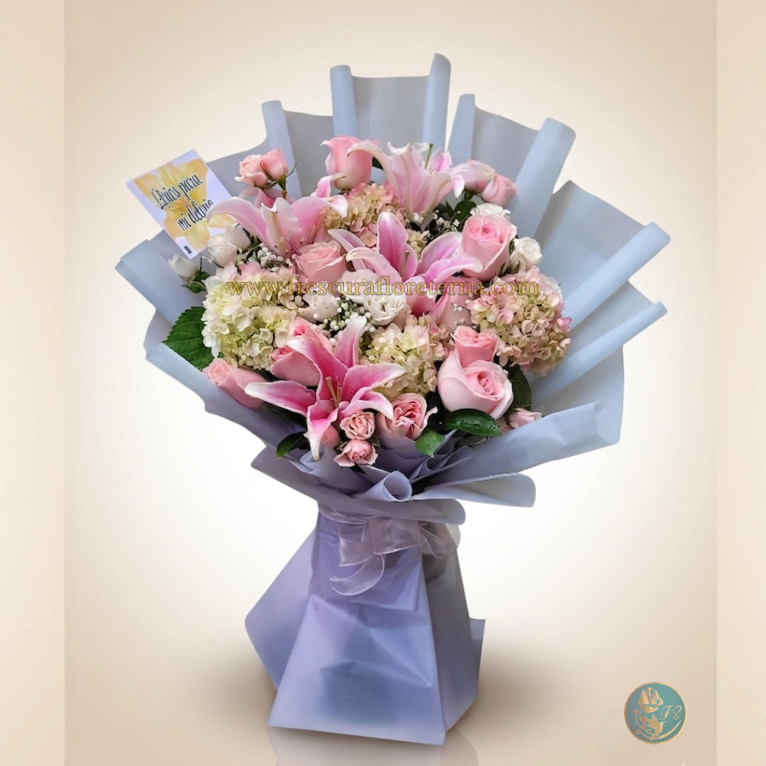 Bouquet of Lilies and Roses