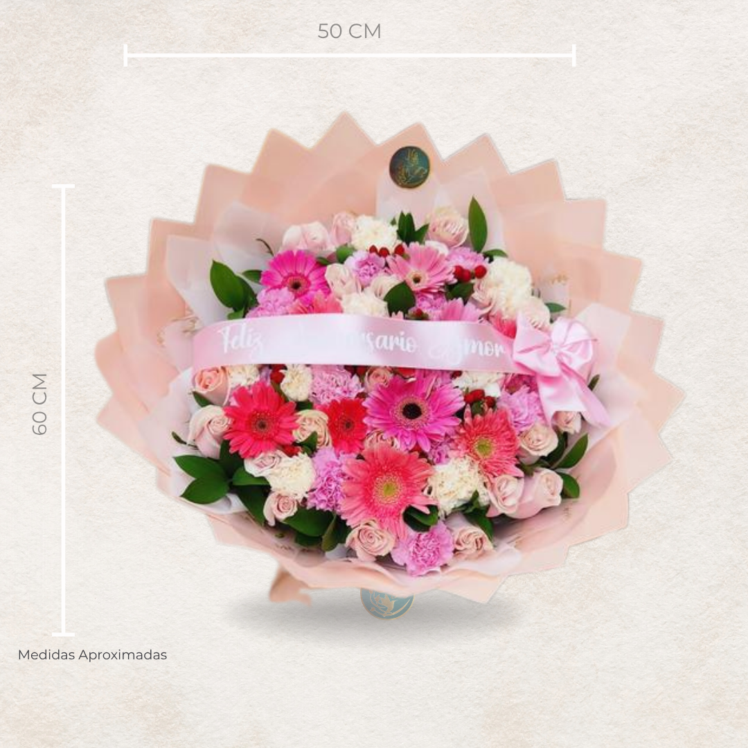 Estallido de Color – Buchón de 30 Gerberas Elegantes