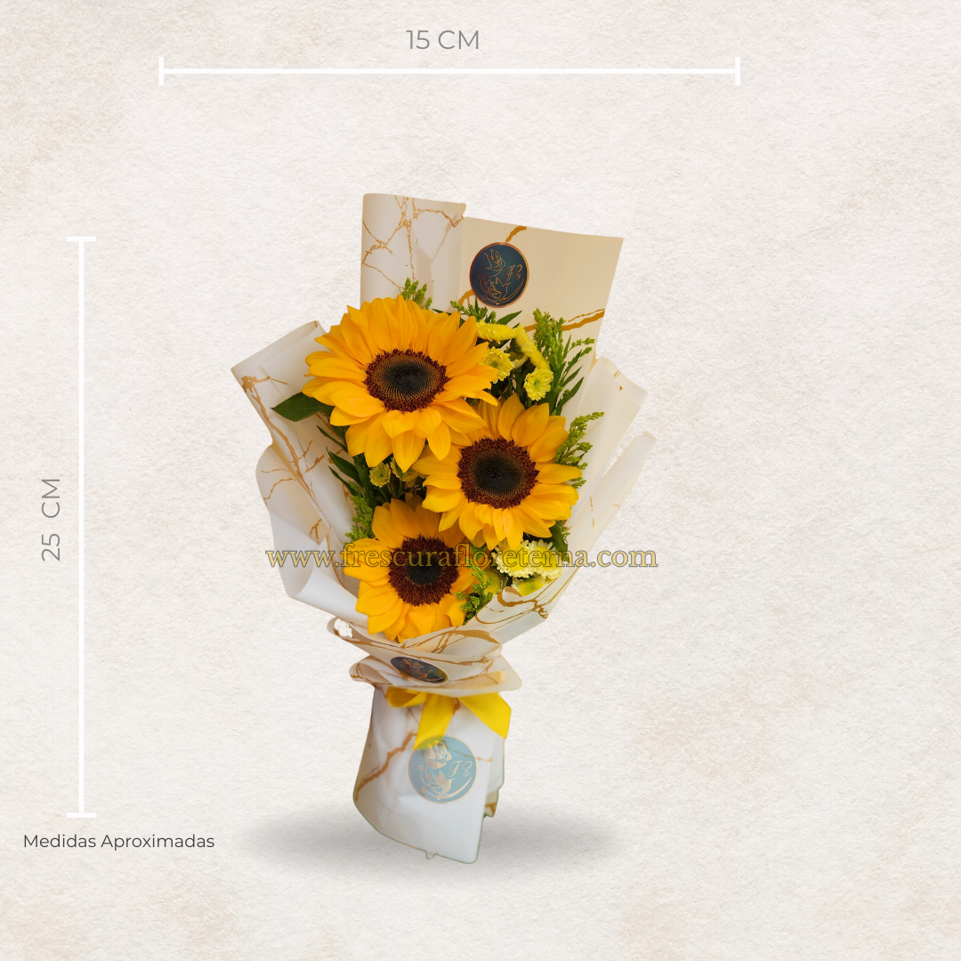 Brillo Eterno – 3 Girasoles Radiantes