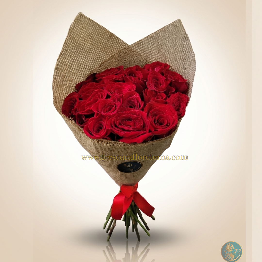 Pasión Natural – Ramillete de 20 Rosas