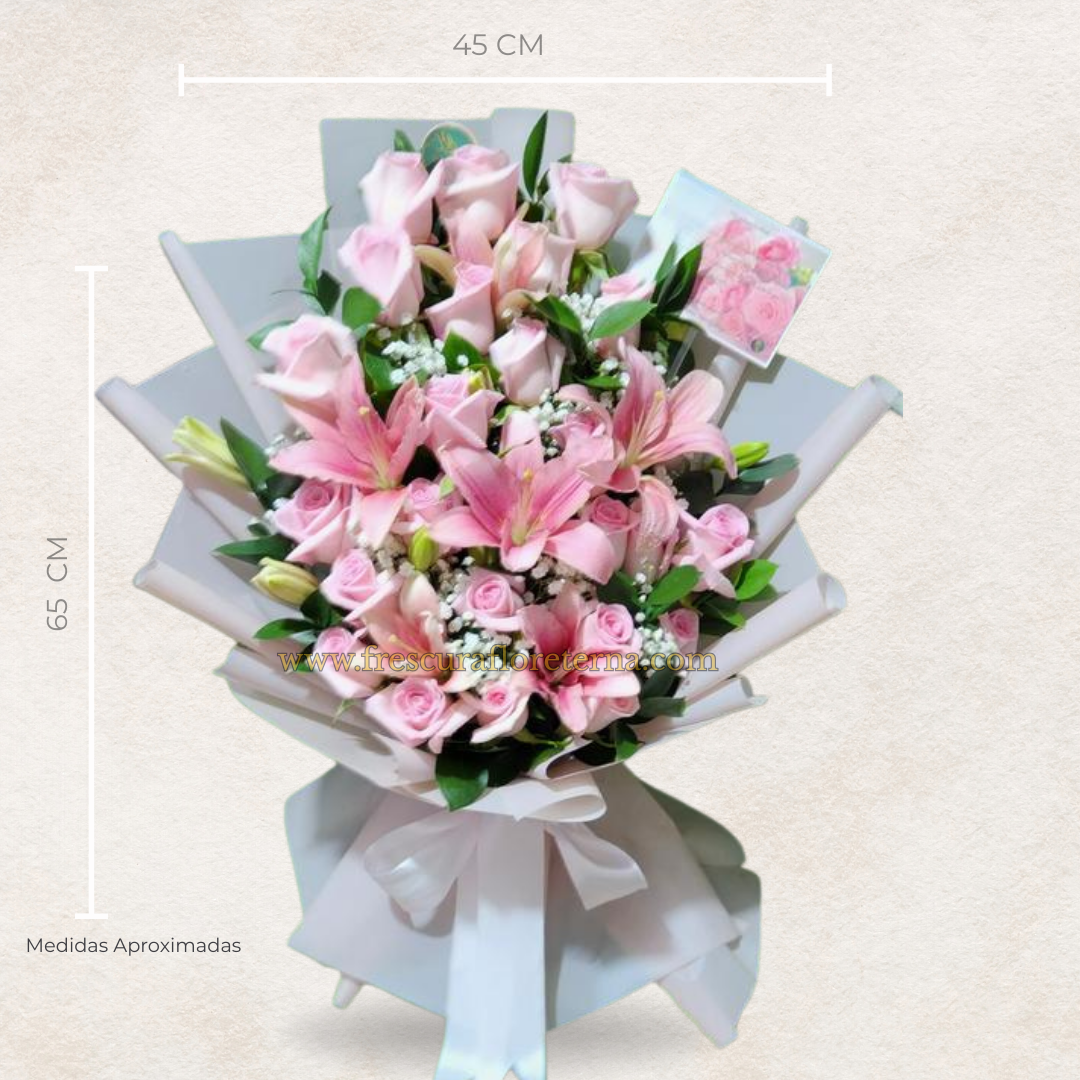 Bouquet of Lilies and Roses