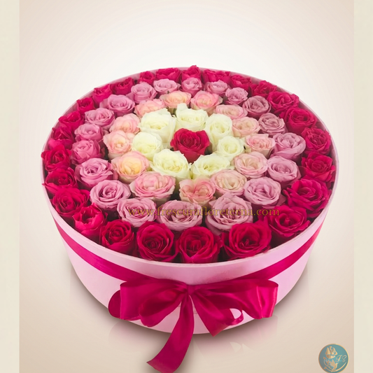 Cilindro Floral 50 Rosas “Dulce Mamá”