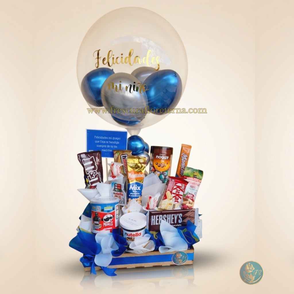 Ancheta Dulce Celebración | Snacks Premium y Globo Personalizado
