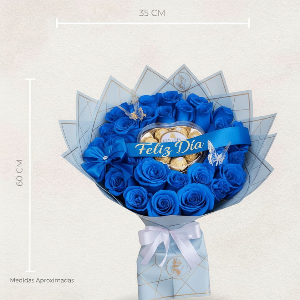 Pasión Eterna – Buchón de Rosas con Chocolates