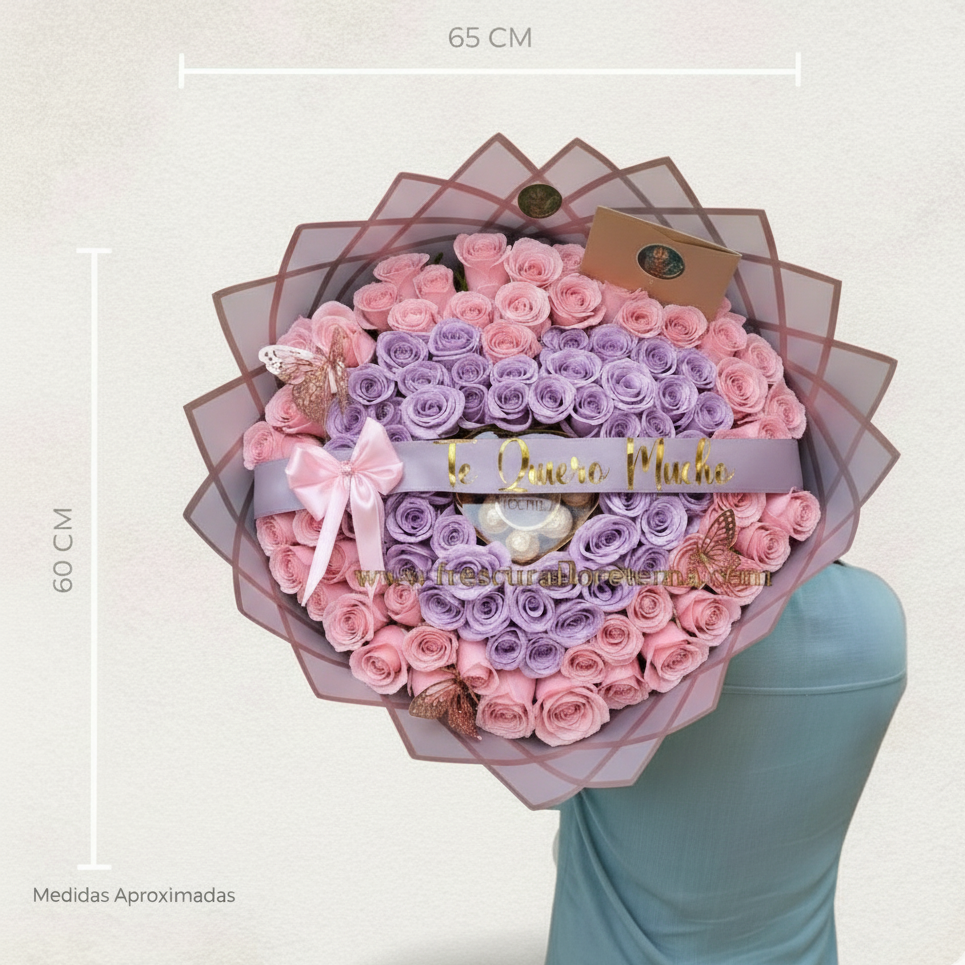 Pasión Eterna – Buchón de Rosas con Chocolates