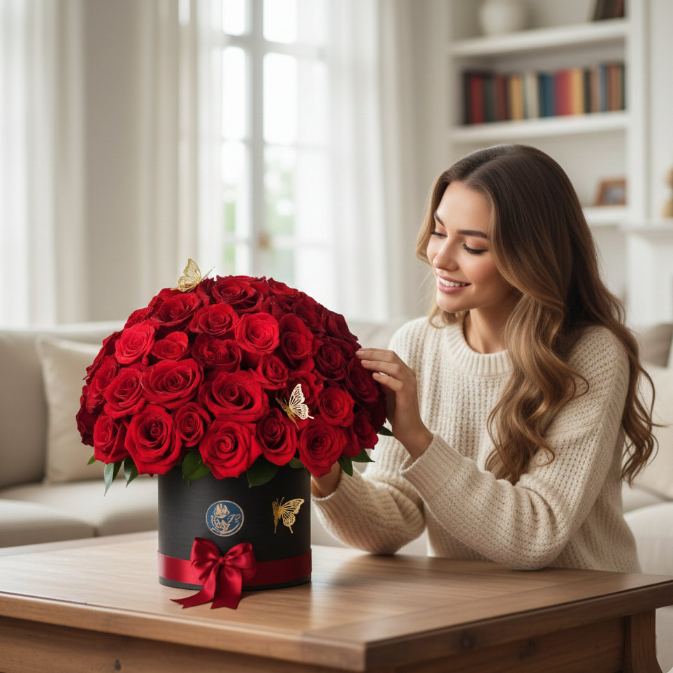 Floral Box of Fresh Roses