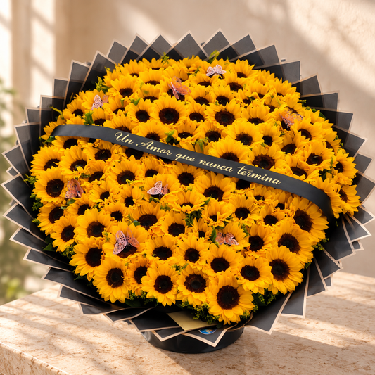 Buchón de 100 girasoles Majestuoso | Frescura Flor