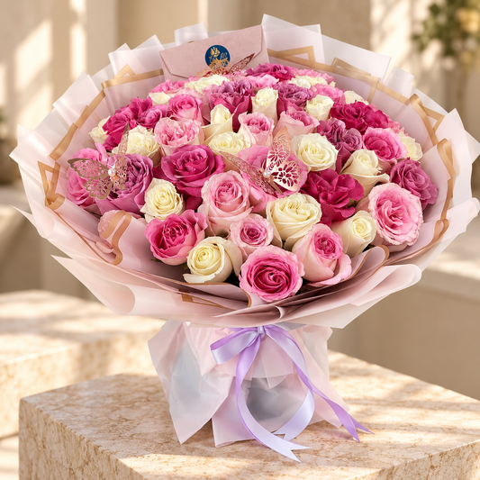 Buchón Luxury Majestuoso 50 rosas