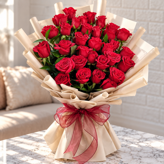 Luxury Roses: ramo de 40 rosas frescas