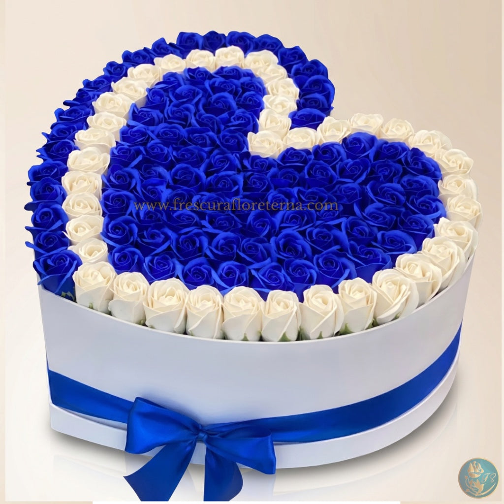 Corazón Eterno Zafiro | Caja Premium de Rosas