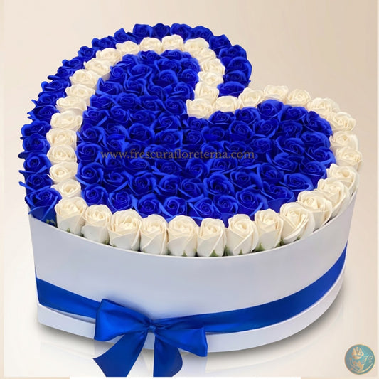 Corazón Eterno Zafiro | Caja Premium de Rosas