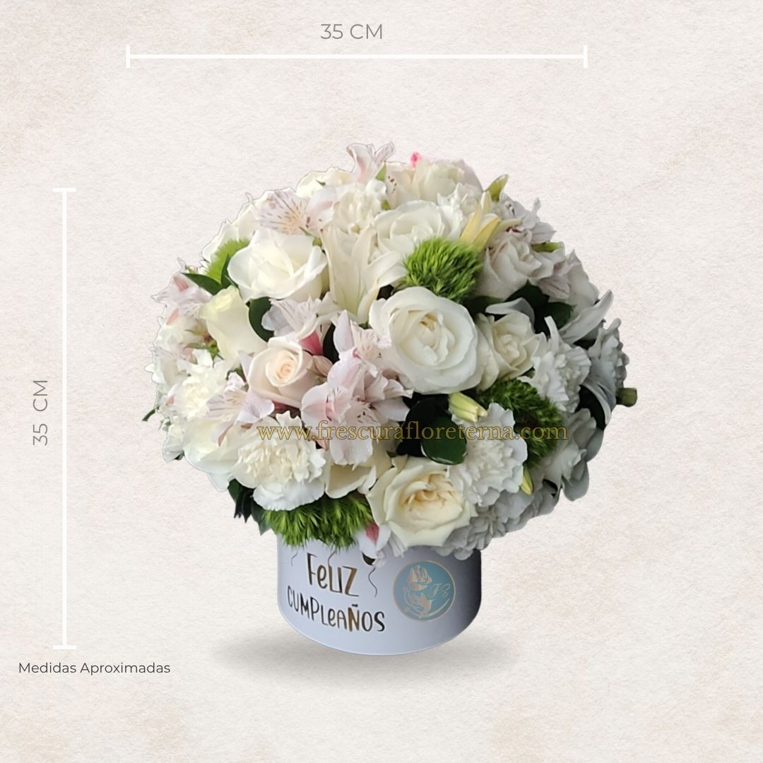 box floral variado rosas tonos blanco