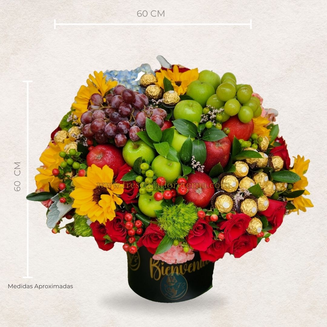 box grande de flores y frutas
