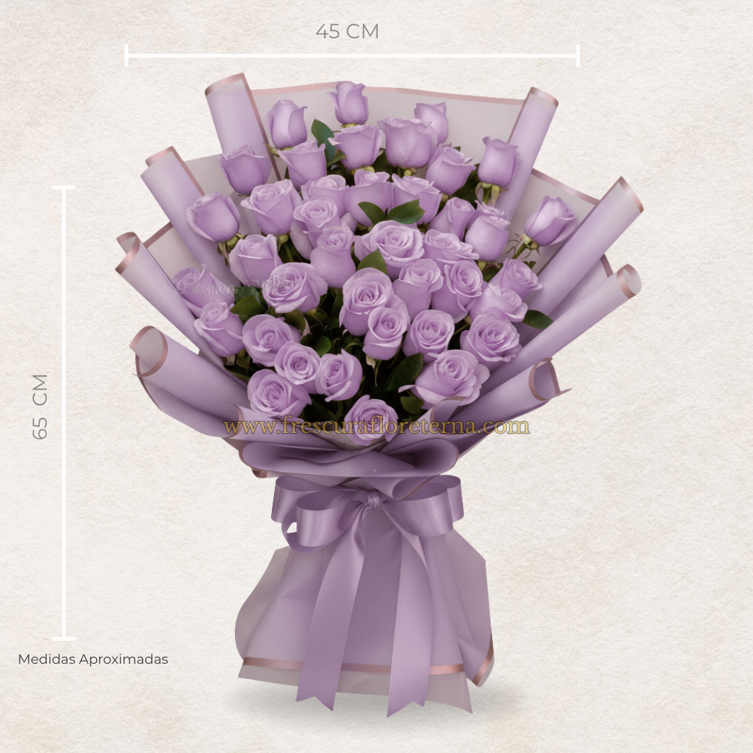 corenos elegante de 40 rosas lilas