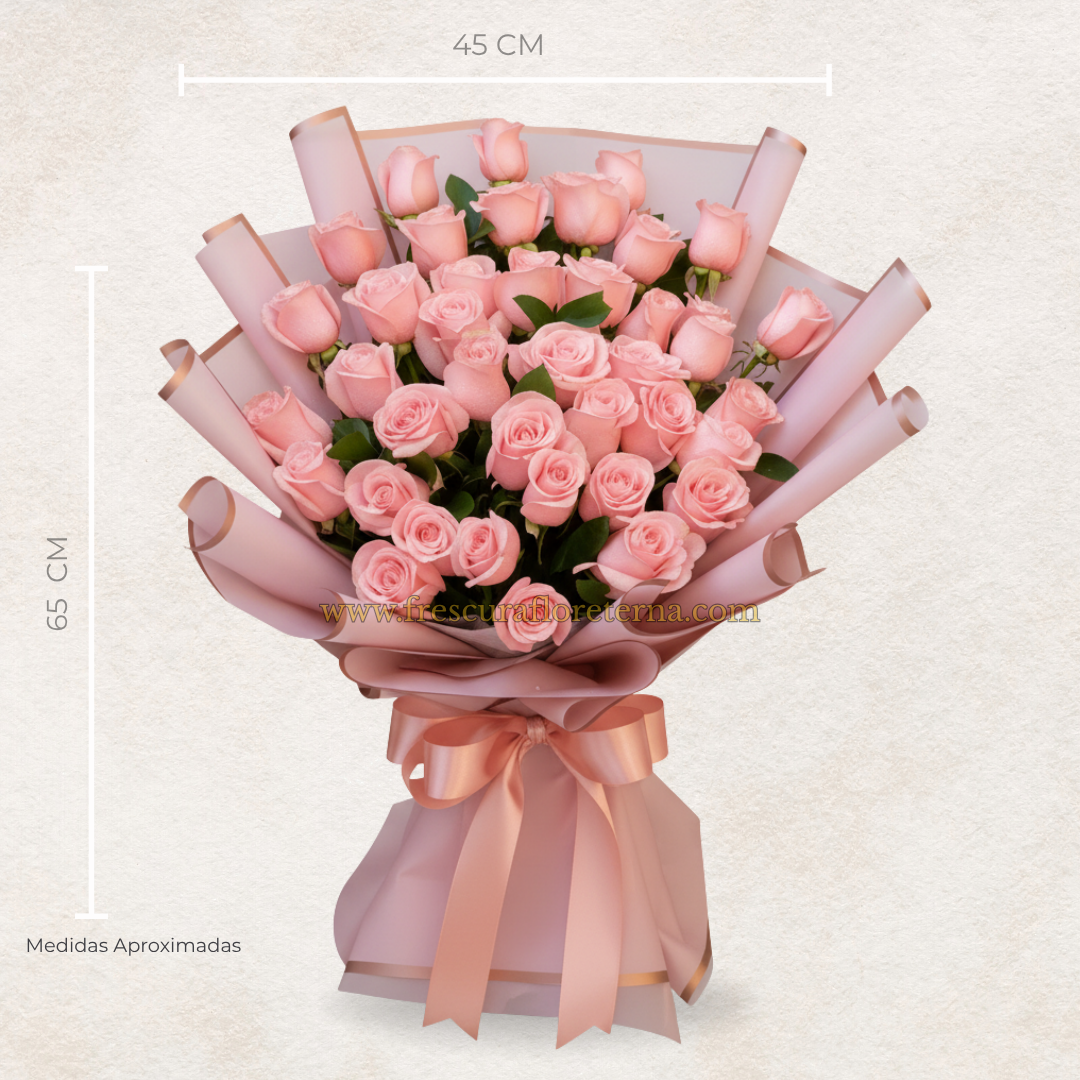 corenos elegante de 40 rosas rosadas