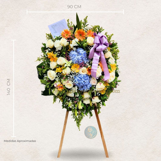 corona funebre flores variadas