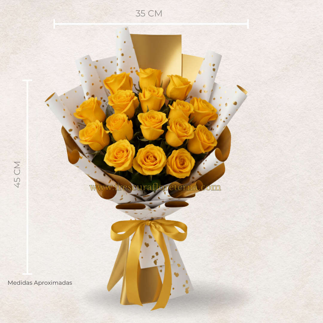 luxury 16 rosas amarilla