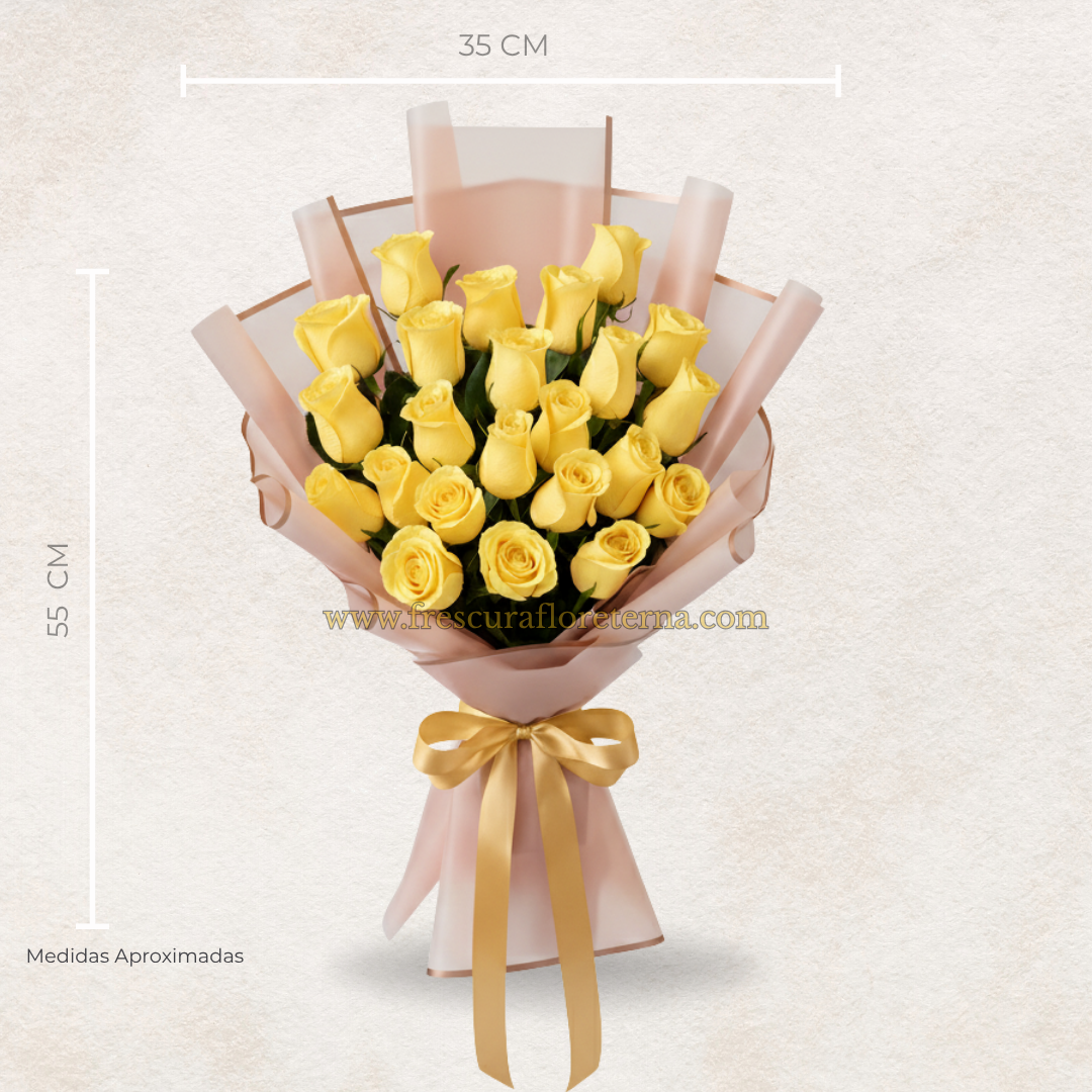 luxury 22 rosas amarilla
