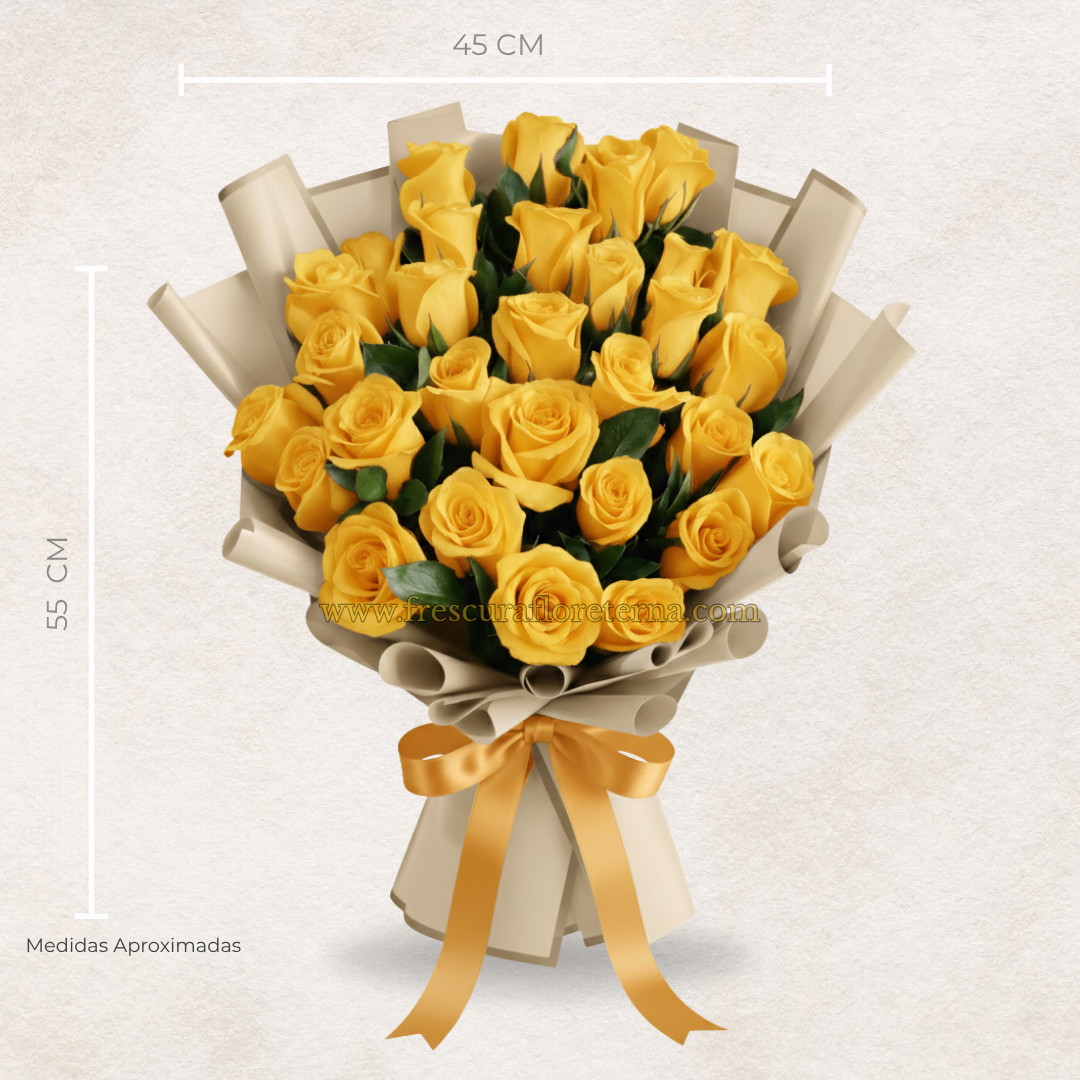 luxury 30 rosas amarilla envoltura coreano