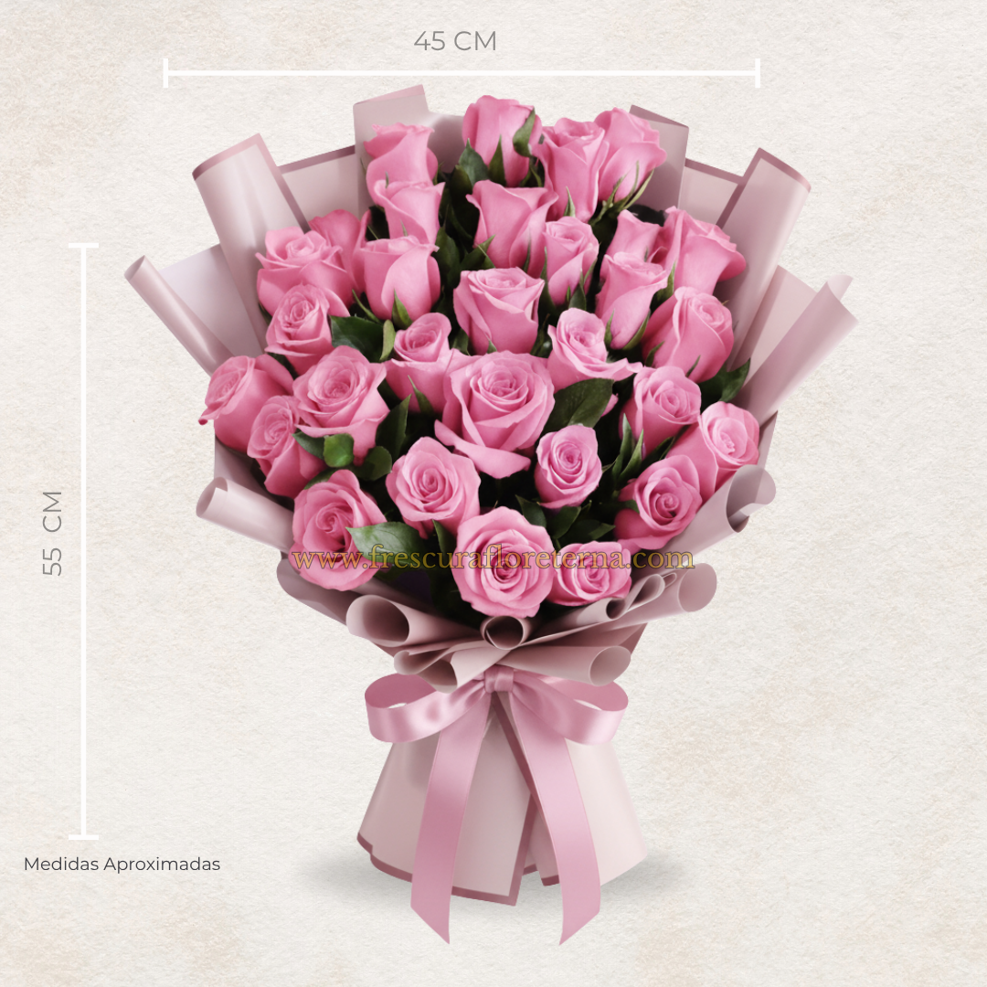 luxury 30 rosas rosado baby