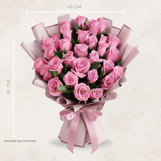 luxury 30 rosas rosado baby