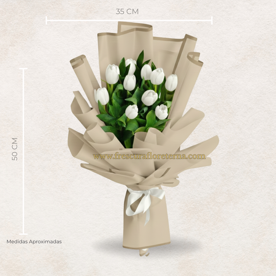 luxury de 10 tulipanes blanco