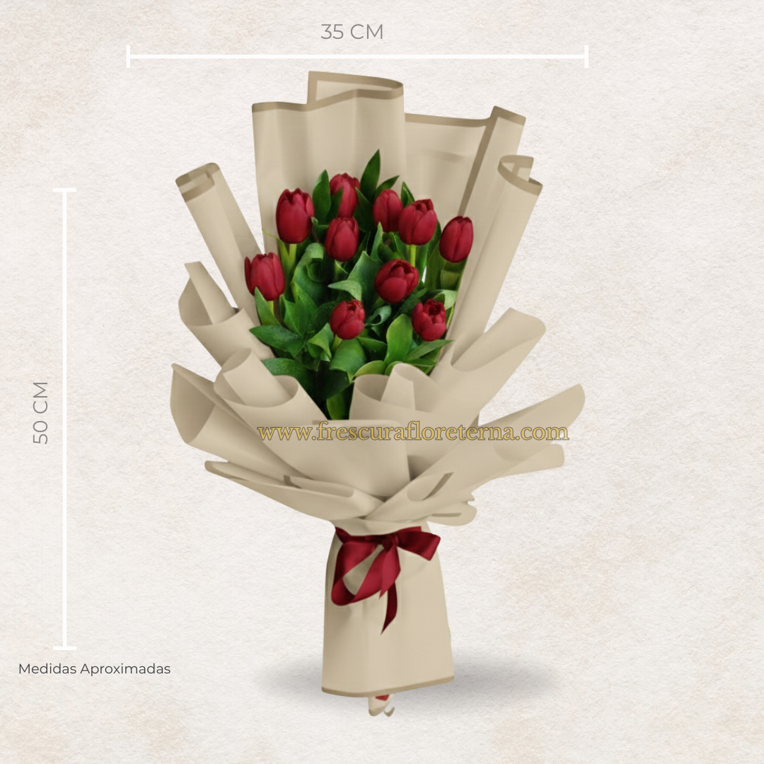 luxury de 10 tulipanes rojos