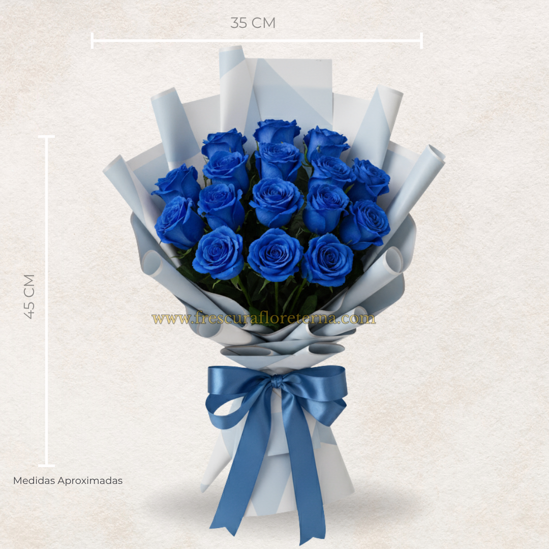 luxury de 16 rosas azules