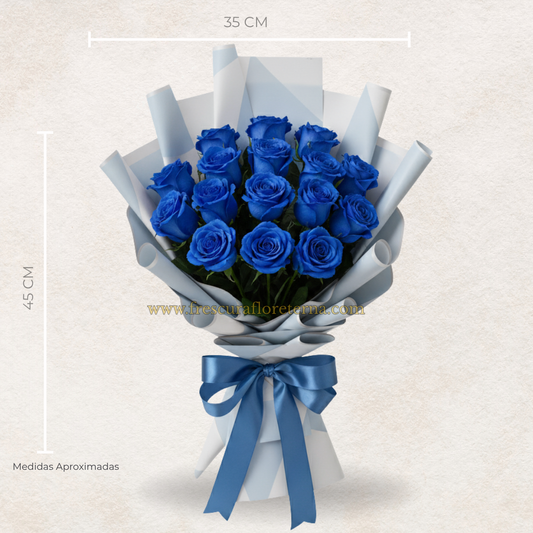 luxury de 16 rosas azules