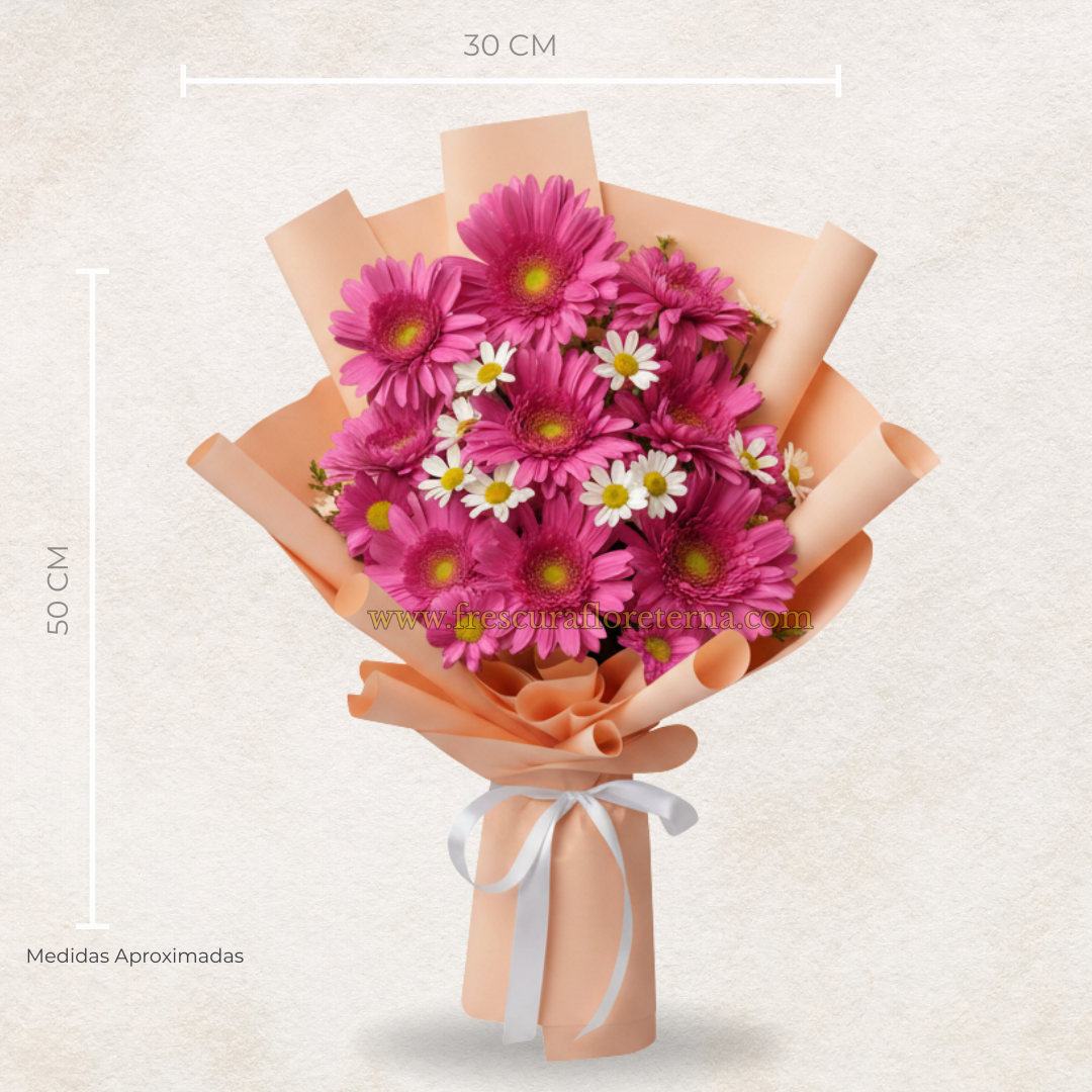 luxury de 9 gerveras rosadas