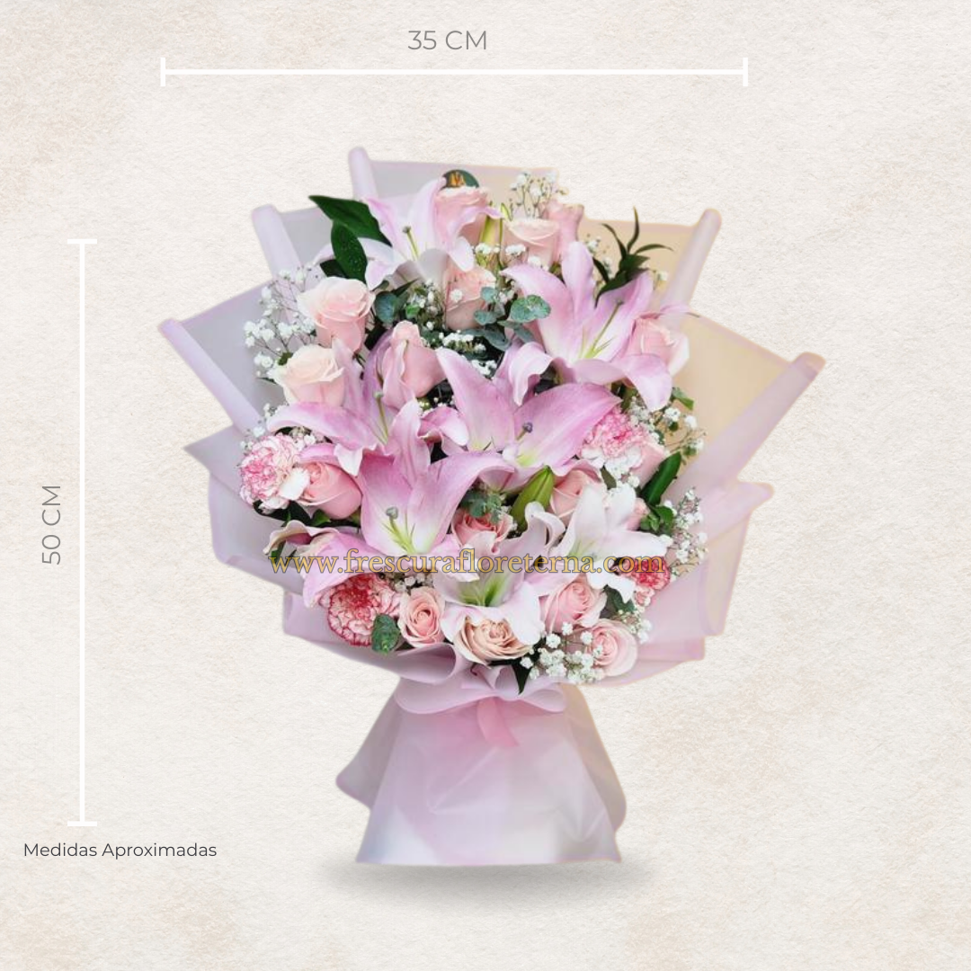 luxury de lirios y rosas 