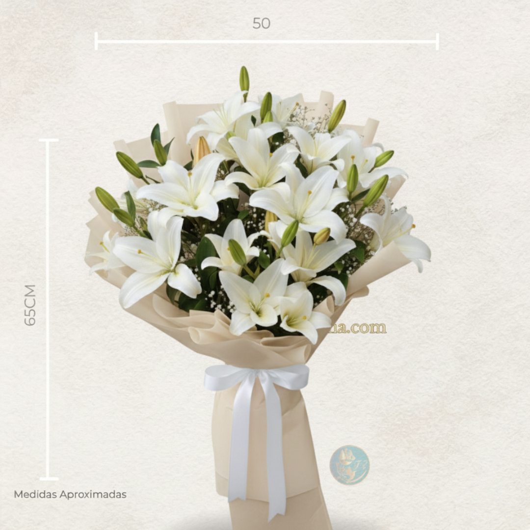 luxury grande de lirios blancos