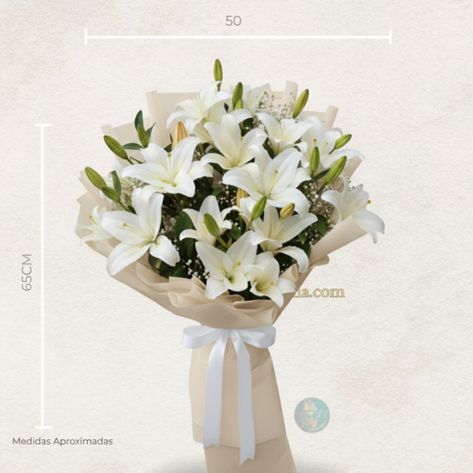 luxury grande de lirios blancos