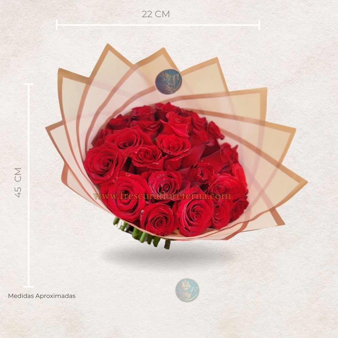 ramillete de 24 rosas roja