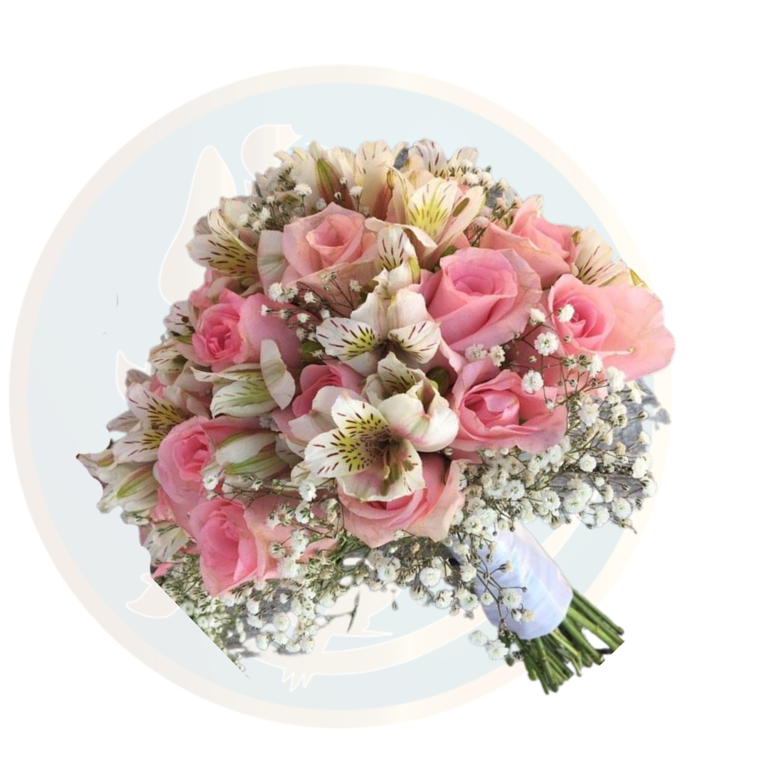 ramo de novia rosas y astromelias